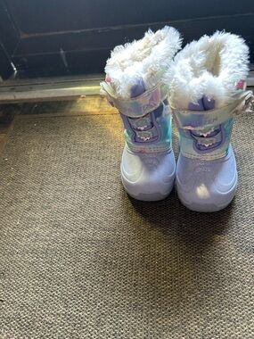 Kids Lavender Faux-Fur Snow Boots - Frozen